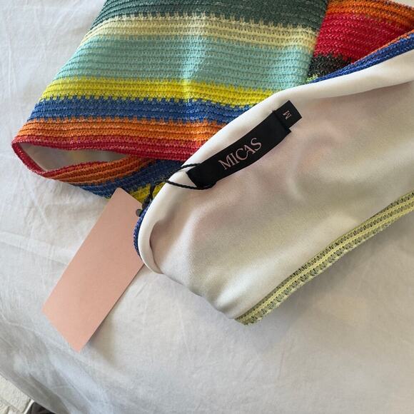 NWT MICAS Multicolored Crossover Cropped Top Size M - Picture 3 of 6